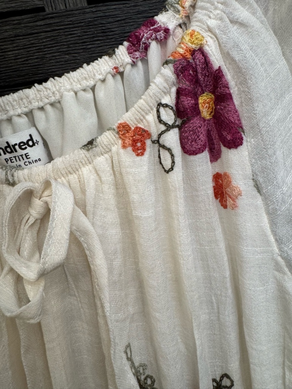 Anthropology Kindred White Floral Embroidered Peasant Maxi Dress - Picture 4 of 9